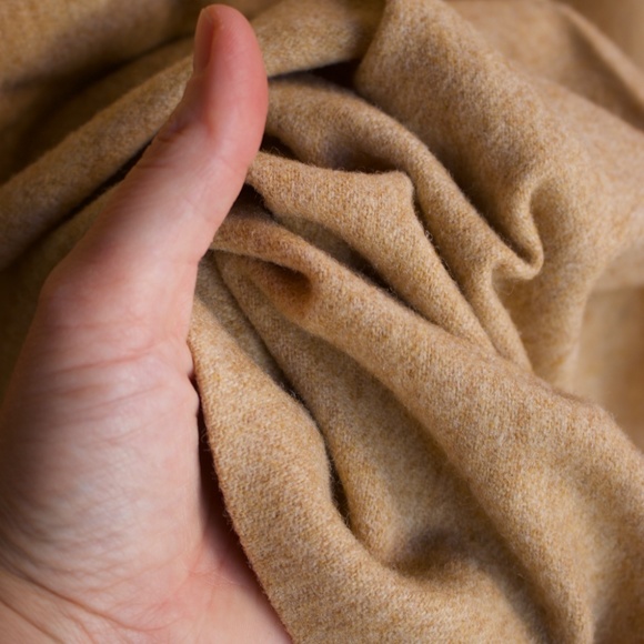 Vintage Handmade 100% Wool Button Down Oatmeal Belted Midi Shirt Dress Size S - Picture 10 of 16